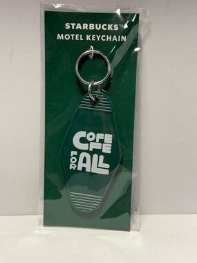 Starbucks Motel Keychain “Coffee For All” Green New Sealed